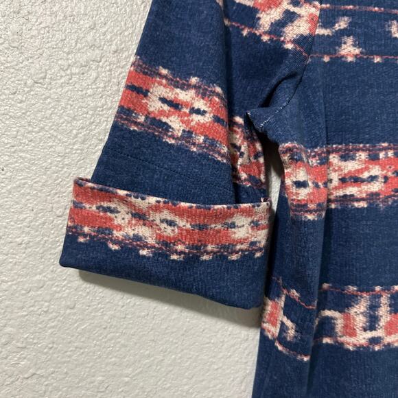 Lauren Ralph Lauren Boatneck Tee Blue Pink Print Embroidered Petite M - Picture 6 of 12